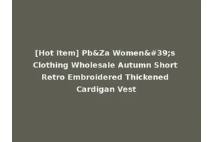 [Hot Item] Pb&Za Women's Clothing Wholesale Autumn Short Retro Embroidered Thickened Cardigan Vest