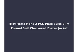 [Hot Item] Mens 2 PCS Plaid Suits Slim Formal Suit Checkered Blazer Jacket