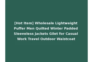 [Hot Item] Wholesale Lightweight Puffer Men Quilted Winter Padded Sleeveless Jackets Gilet for Casual Work Travel Outdoor Waistcoat