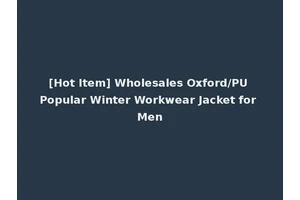 [Hot Item] Wholesales Oxford/PU Popular Winter Workwear Jacket for Men