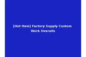 [Hot Item] Factory Supply Custom Work Overalls