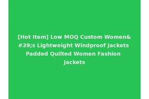 [Hot Item] Low MOQ Custom Women's Lightweight Windproof Jackets Padded Quilted Women Fashion Jackets