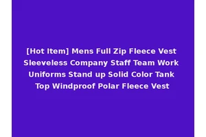 [Hot Item] Mens Full Zip Fleece Vest Sleeveless Company Staff Team Work Uniforms Stand up Solid Color Tank Top Windproof Polar Fleece Vest