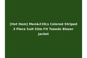 [Hot Item] Men's Colored Striped 3 Piece Suit Slim Fit Tuxedo Blazer Jacket
