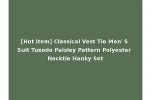 [Hot Item] Classical Vest Tie Men′ S Suit Tuxedo Paisley Pattern Polyester Necktie Hanky Set