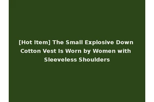[Hot Item] The Small Explosive Down Cotton Vest Is Worn by Women with Sleeveless Shoulders