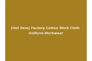 [Hot Item] Factory Cotton Work Cloth Uniform Workwear