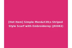 [Hot Item] Simple Men's Striped Style Scarf with Embroiderey (JRI082)