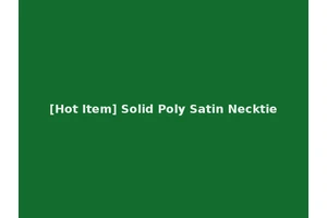 [Hot Item] Solid Poly Satin Necktie