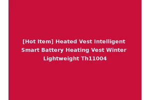 [Hot Item] Heated Vest Intelligent Smart Battery Heating Vest Winter Lightweight Th11004