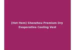[Hot Item] Shenzhou Premium Dry Evaporative Cooling Vest