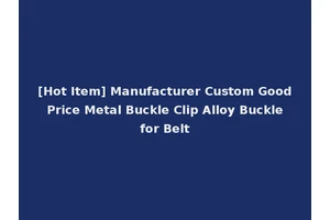 [Hot Item] Manufacturer Custom Good Price Metal Buckle Clip Alloy Buckle for Belt