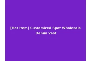 [Hot Item] Customized Spot Wholesale Denim Vest