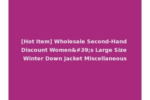 [Hot Item] Wholesale Second-Hand Discount Women's Large Size Winter Down Jacket Miscellaneous