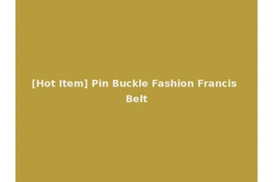 [Hot Item] Pin Buckle Fashion Francis Belt