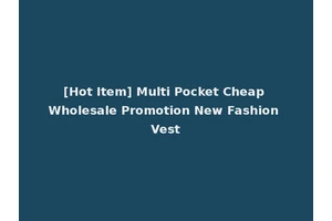 [Hot Item] Multi Pocket Cheap Wholesale Promotion New Fashion Vest