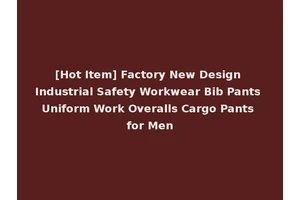 [Hot Item] Factory New Design Industrial Safety Workwear Bib Pants Uniform Work Overalls Cargo Pants for Men