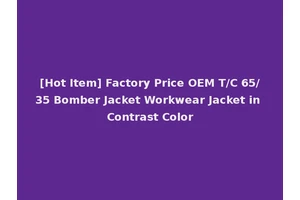 [Hot Item] Factory Price OEM T/C 65/35 Bomber Jacket Workwear Jacket in Contrast Color