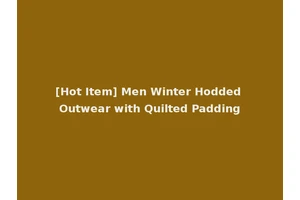 [Hot Item] Men Winter Hodded Outwear with Quilted Padding