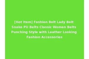 [Hot Item] Fashion Belt Lady Belt Snake PU Belts Classic Women Belts Punching Style with Leather Looking Fashion Accessories
