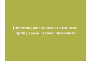 [Hot Item] Men Knitwear Vest Vest Spring Loose Fashion Sleeveless