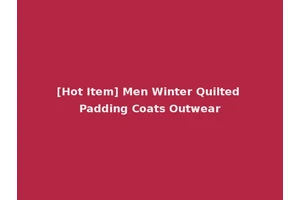 [Hot Item] Men Winter Quilted Padding Coats Outwear