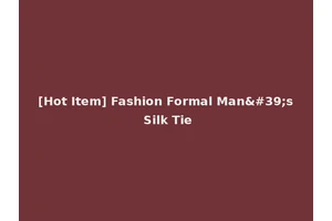 [Hot Item] Fashion Formal Man's Silk Tie