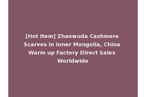 [Hot Item] Zhaowuda Cashmere Scarves in Inner Mongolia, China Warm up Factory Direct Sales Worldwide