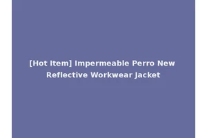 [Hot Item] Impermeable Perro New Reflective Workwear Jacket