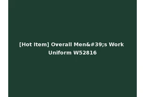 [Hot Item] Overall Men's Work Uniform W52816