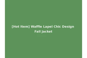 [Hot Item] Waffle Lapel Chic Design Fall Jacket