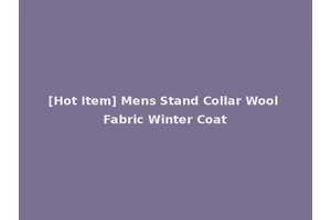 [Hot Item] Mens Stand Collar Wool Fabric Winter Coat