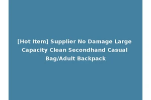 [Hot Item] Supplier No Damage Large Capacity Clean Secondhand Casual Bag/Adult Backpack