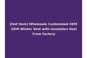 [Hot Item] Wholesale Customized OEM ODM Winter Vest with Insulation Vest From Factory