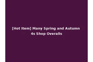 [Hot Item] Many Spring and Autumn 4s Shop Overalls