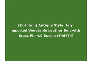 [Hot Item] Antique Style Italy Imported Vegetable Leather Belt with Brass Pin 4.0 Buckle (E46474)