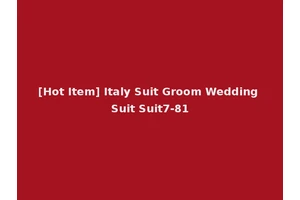 [Hot Item] Italy Suit Groom Wedding Suit Suit7-81