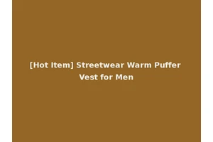 [Hot Item] Streetwear Warm Puffer Vest for Men