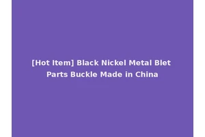 [Hot Item] Black Nickel Metal Blet Parts Buckle Made in China
