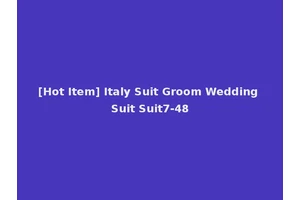 [Hot Item] Italy Suit Groom Wedding Suit Suit7-48