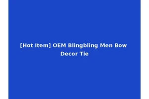 [Hot Item] OEM Blingbling Men Bow Decor Tie