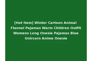 [Hot Item] Winter Cartoon Animal Flannel Pajamas Warm Children Outfit Womens Long Onesie Pajamas Blue Unircorn Anime Onesie