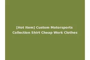 [Hot Item] Custom Motorsports Collection Shirt Cheap Work Clothes