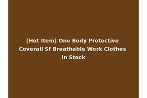[Hot Item] One Body Protective Coverall Sf Breathable Work Clothes in Stock