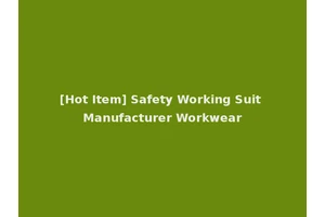 [Hot Item] Safety Working Suit Manufacturer Workwear