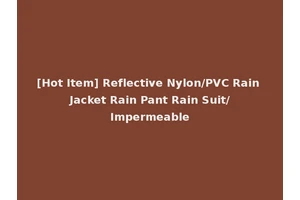 [Hot Item] Reflective Nylon/PVC Rain Jacket Rain Pant Rain Suit/Impermeable
