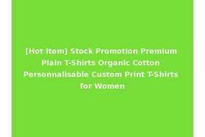 [Hot Item] Stock Promotion Premium Plain T-Shirts Organic Cotton Personnalisable Custom Print T-Shirts for Women