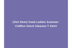 [Hot Item] Used Ladies Summer Chiffon Short Sleeves T Shirt