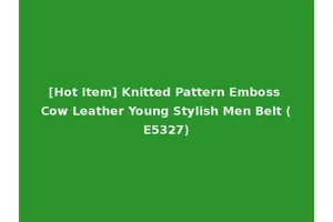 [Hot Item] Knitted Pattern Emboss Cow Leather Young Stylish Men Belt (E5327)