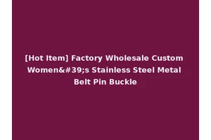 [Hot Item] Factory Wholesale Custom Women's Stainless Steel Metal Belt Pin Buckle